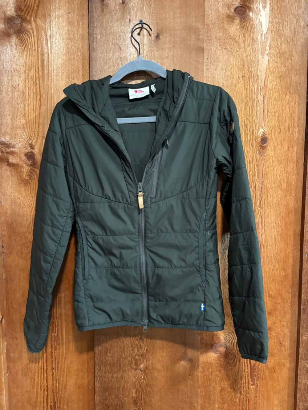 Fjallraven Keb Padded Hoodie Women’s Dark Green Olive Puffer Jacket XXS Gorpcore